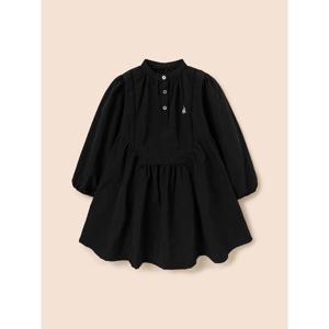 [빈폴키즈] 솔리드 셔링 로맨틱 원피스  블랙 (BI6271G015)