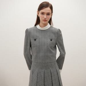 [SATIN] 글랜 체크 블라우스 S261T231