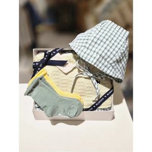 블루독베이비 10 26SS(GN)멜로우체크바디수트양말세트(백일돌조카선물) (14631360412)