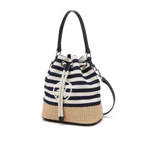 [헤지스] 26SS 여성 스트라이프 코튼 버킷백 HWBA6E303N5