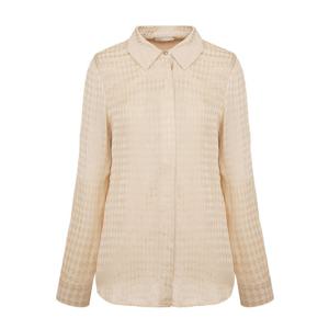 샤트렌 자카드 체크 셔츠카라 블라우스_HCCMBL102