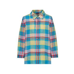 올리비아하슬러 오버사이즈 체크 린넨 셔츠_OHEMBL103