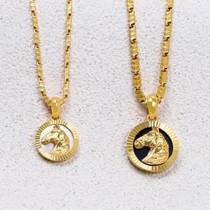 순금 목걸이 26.25g [말 라운드] 오닉스 자개