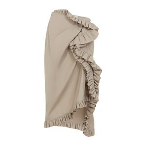 드리스반노튼 러플 디테일 어시메트릭 헴 미디 스커트 26113081