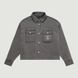 [행텐 틴즈]여아 자수 포켓 크롭 데님 셔켓-HC1201448060310