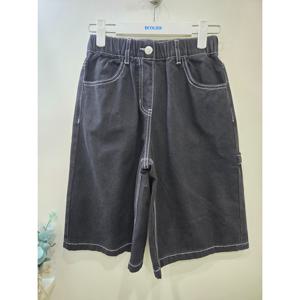 [에꼴리에]7부 블랙 카펜터 버뮤다진 26B02880