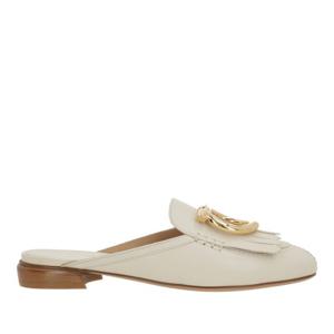 페라가모 프린지 가르치니 가죽 플랫 뮬 790495