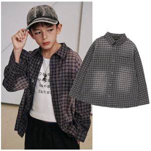 블루테일2 AAA1BL02BN 주니어 남아 여아  브라운 체크 셔츠 고학년 2026년 봄 신상품