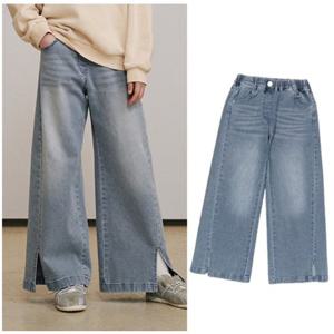 블루테일2 AAA2PT01BU 주니어 여아 블루 절개 데님 팬츠 고학년 초등  2026년 봄상품