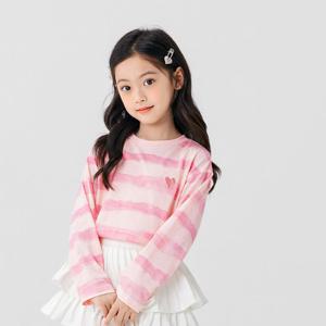 [조이멀티][조이멀티] 샤이닝핑크 여아 자수 긴팔티셔츠 206066