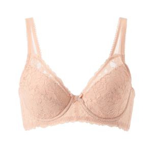 [바바라(언더웨어)]풀컵 꽃자수 레이스 피치핑크 브라AABR4447