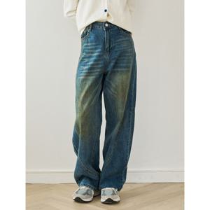 [르샵]라운드 절개 포인트 벌룬핏 데님 팬츠 (DQ1TA001A)