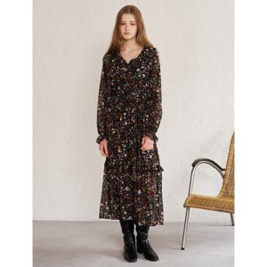 [르샵]빈티지 플라워 셔링 캉캉 롱 원피스 (DQ1OW007A)