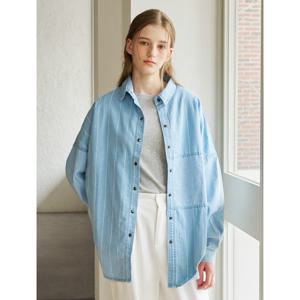 [르샵]배색 패턴 포인트 오버핏 셔츠 (DQ1BA012A)