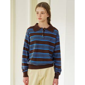 [르샵]스트라이프 버튼업 카라 데일리 니트 (DQ1KT007A)