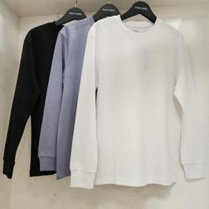 뱅뱅 HC15 뱅뱅 봄  남성 빅시아즈 베이직 무지 소매보리 라운드 티셔츠 BTZ260