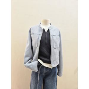 숲  (SC2LE301) 스웨이드 크롭 집업 자켓