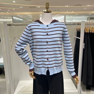 [밸리걸] 후드 레이어드 스트라이프 가디건 617770