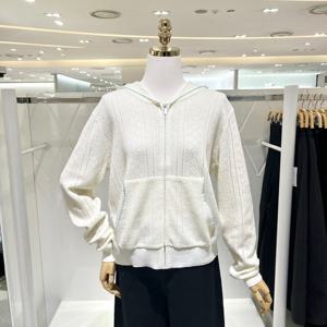 [밸리걸] 펀칭 패턴 후드 니트 가디건 617810