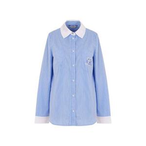 크로커다일레이디 카라 배색 스트라이프 셔츠 CLESBL101