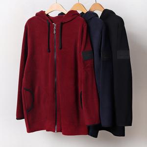 나야홍 / 빅사이즈아우터 B736L601 핫패치플리스후드집업 MN