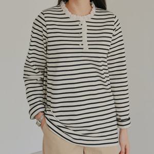 나야홍 / 아이우먼 레이스헨리카라티셔츠 WBX116M601 빅사이즈