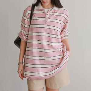 나야홍 / 아이우먼 스포티배색카라티셔츠 LYX101M601 빅사이즈