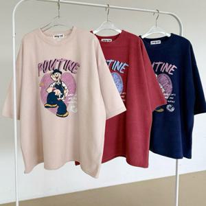 나야홍 / 빅사이즈티 X094L601 하트선장반팔티셔츠 VD