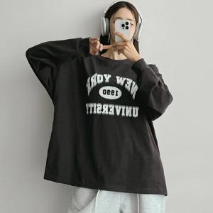 나야홍 / 빅사이즈 601 뉴롱슬리브오버티셔츠 DNSX126