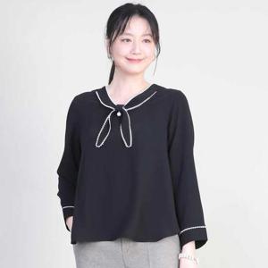 애비뉴투지 엄마옷 피코드 스티치 리본 진주 봄 가을 긴팔 블라우스 B01630