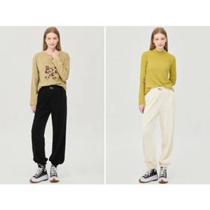 베네통 (BAPTF2561)리본자수 밴딩 조거 코규로이팬츠