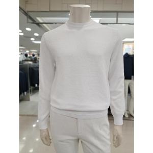 바쏘옴므 세이브존05 화이트면혼방엠버싱라운드니트 WSZ1WR14AWH