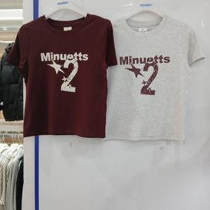 [에꼴리에][모다부평]3부 크랙 레터링 슬림티/26PT481/WN,GY_BP