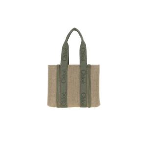 25 FW 끌로에 로고 캔버스 레더 우디 쇼핑 백 C23AS383L173D6 TP449947058