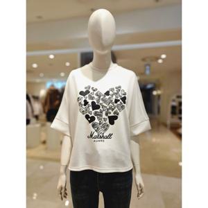 [르니앤맥코이]5부소매 하트진주 포인트 티셔츠 MN05TS701FJY