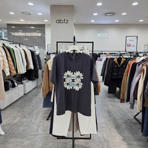 [ab.f.z]AFA2HK31/루즈핏 플라워 롱 티셔츠-IC