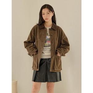 올리브데올리브 (OE5AJ877) 코듀로이 카라 배색 스웨이드 자켓