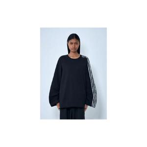 25 FW 요지야마모토 여성 Striped Shoulder Cotton T Shirt yyy0364028blk F