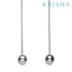 [크리샤]5mm 볼 롱 실버 귀걸이_KSE0170
