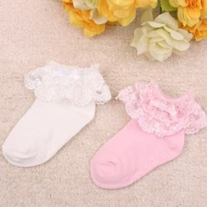 [키즈노리] 구슬리본 유아동 레이스양말