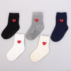 [키즈노리] 하트골지 아동 양말 5족/유아/어린이/여아/학생