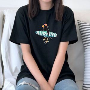 [험블] 서핑버드 프린팅 라운드넥 스트릿 커플 반팔티 3색