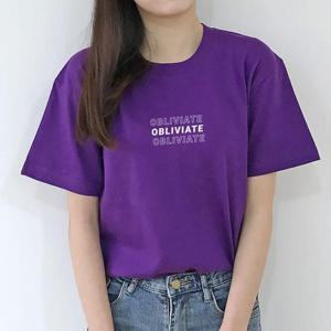 [험블] 심플 레터링 퍼플 라운드 여자 반팔티 6color