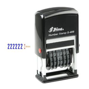 넘버링 자동스탬프 S-409 25x4mm 청 홀더랜덤