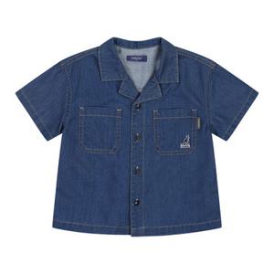 쿨 데님 숏 슬리브 셔츠 RB 0111 네이비