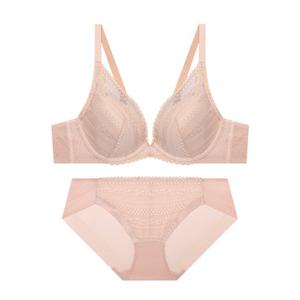 트라이엄프 마이 윙 딥브이 와이어 레이스 핑크 브라 팬티 세트