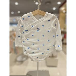 [백화점]블루독베이비[hu] 25.FW BL)하트뱀부배내바디수트 45A70-040-03 신생아수트 배내수트 출산선물 바디슈트