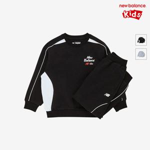 [백화점][뉴발란스키즈] NK9YG1771U(19) 블랙 NBSC) 740 일러스트 맨투맨 셋업