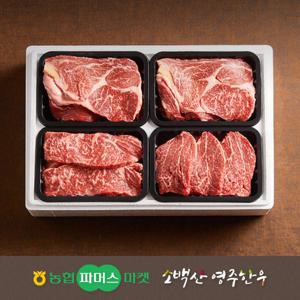 [냉장/1++][농협영주한우]정성드림 실속 구이세트2호 (등심x2/안심/채끝) / 1.2kg