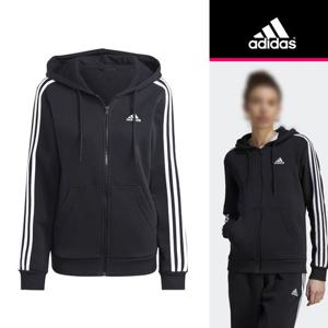 아디다스 우먼스 에센셜 3S 풀집 플리스 후디(HZ5743)